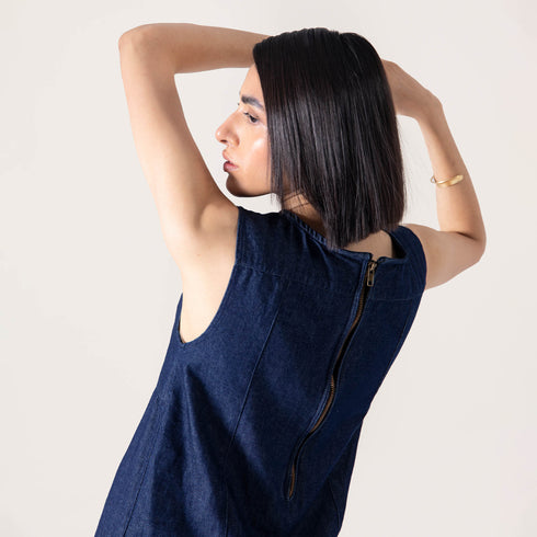 DENIM MIDI DRESS